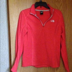 The North Face 1/4 zipper coral pullover